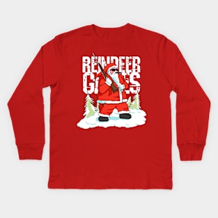 Reindeer Games - Santa Hunting Rudolph Kids Long Sleeve T-Shirt